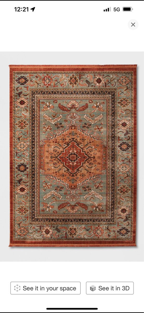Riley Medallion Rug 7x9 Rust/Teal