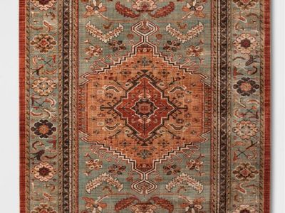 Riley Medallion Rug 7x9 Rust/Teal