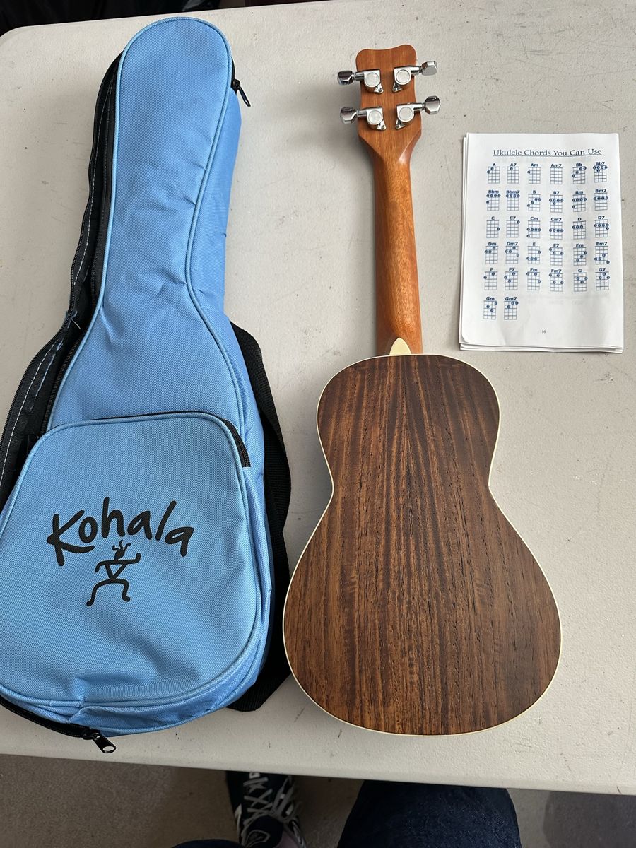Kohala Ukulele with Light Blue Gig Bag and Ukulele Chords Sheet - Great for Beginners