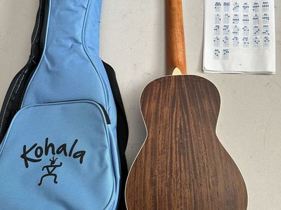 Kohala Ukulele with Light Blue Gig Bag and Ukulele Chords Sheet - Great for Beginners