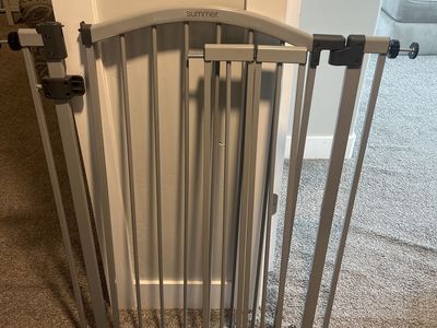Summer Infant Gray Metal Baby Gate - Expandable Walk-Through Design