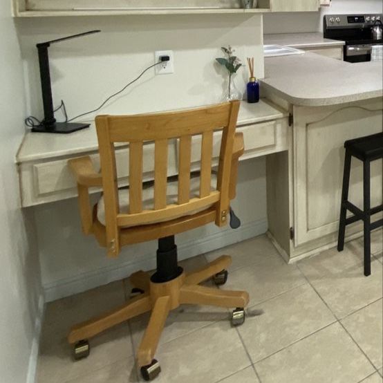 Wooden Office Rolling Chairs - Set of 2