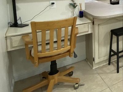 Wooden Office Rolling Chairs - Set of 2