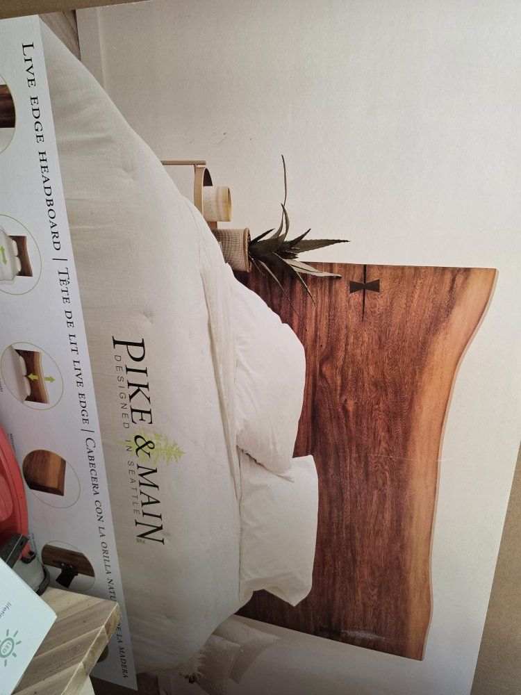 Pike & Main Live Edge Headboard - Queen Adjustable Wood Headboard