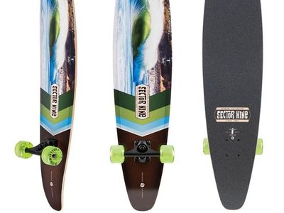 Sector 9 Cosmic 2 Cruz Longboard Skateboard - Wave Graphic, Cruising/Carving