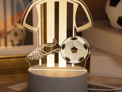 Soccer Jersey Cleat Ball 3D LED Night Light Lamp - Room Decor Gift