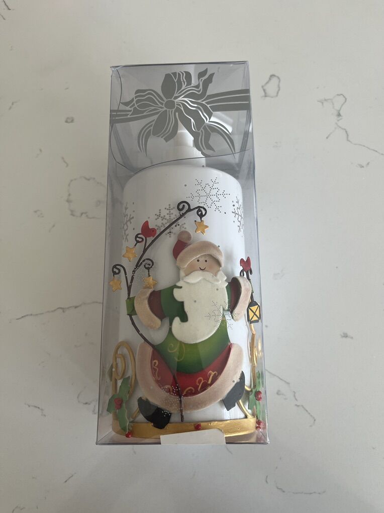 Lotion Dispenser With Metal Accent Santa