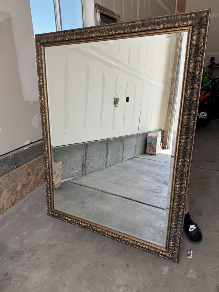 Vintage Larg Gold Trim Mirror