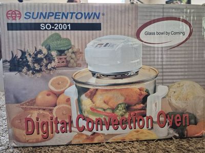 SUNPENTOWN Digital Convection Oven - 12L Capacity, Glass Bowl by Corning (Large Air Fryer)