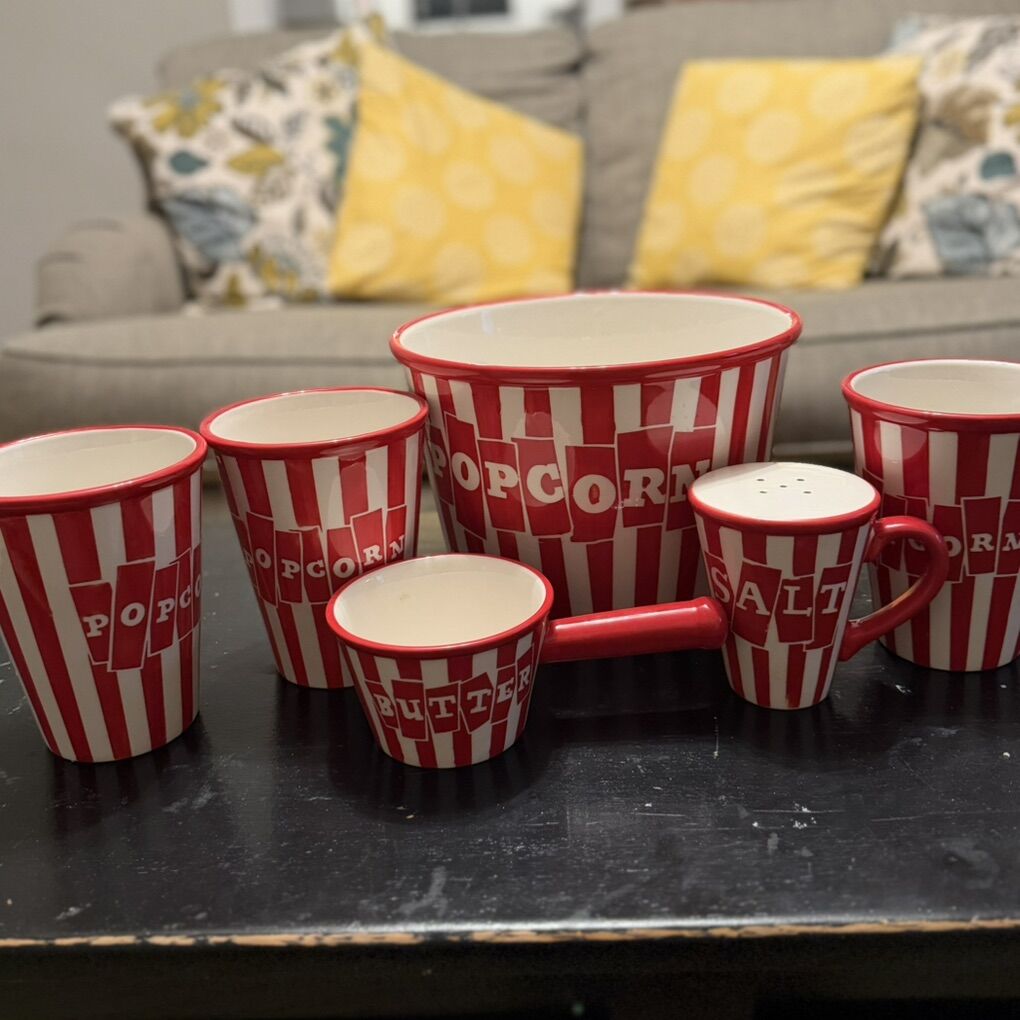 New Ceramic Popcorn bowl set
