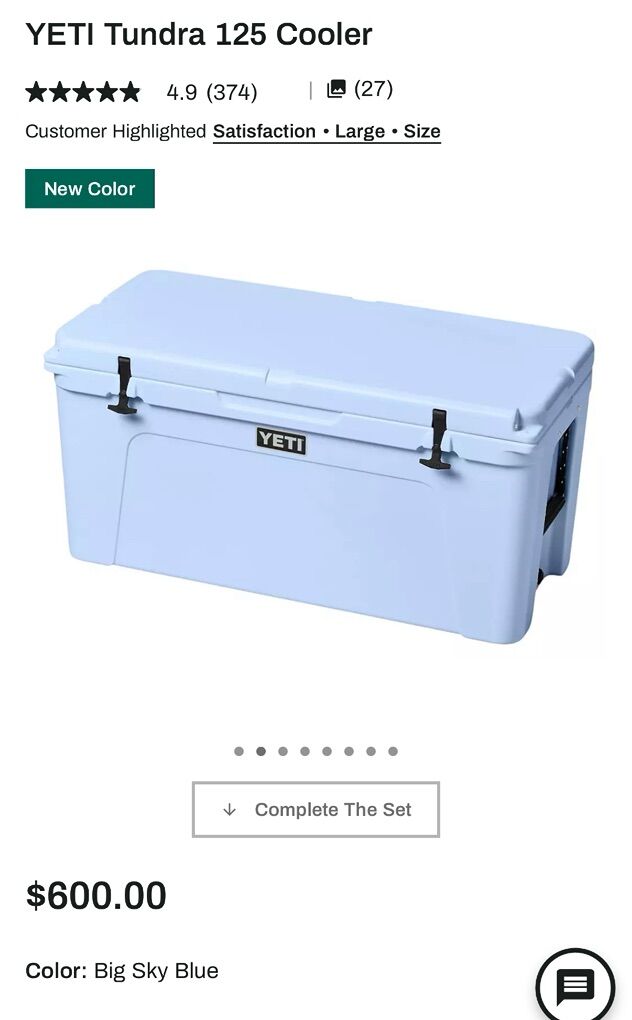 New Yeti Tundra 125 Cooler