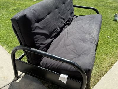 Black Metal Futon / Sofa Bed – Great Condition