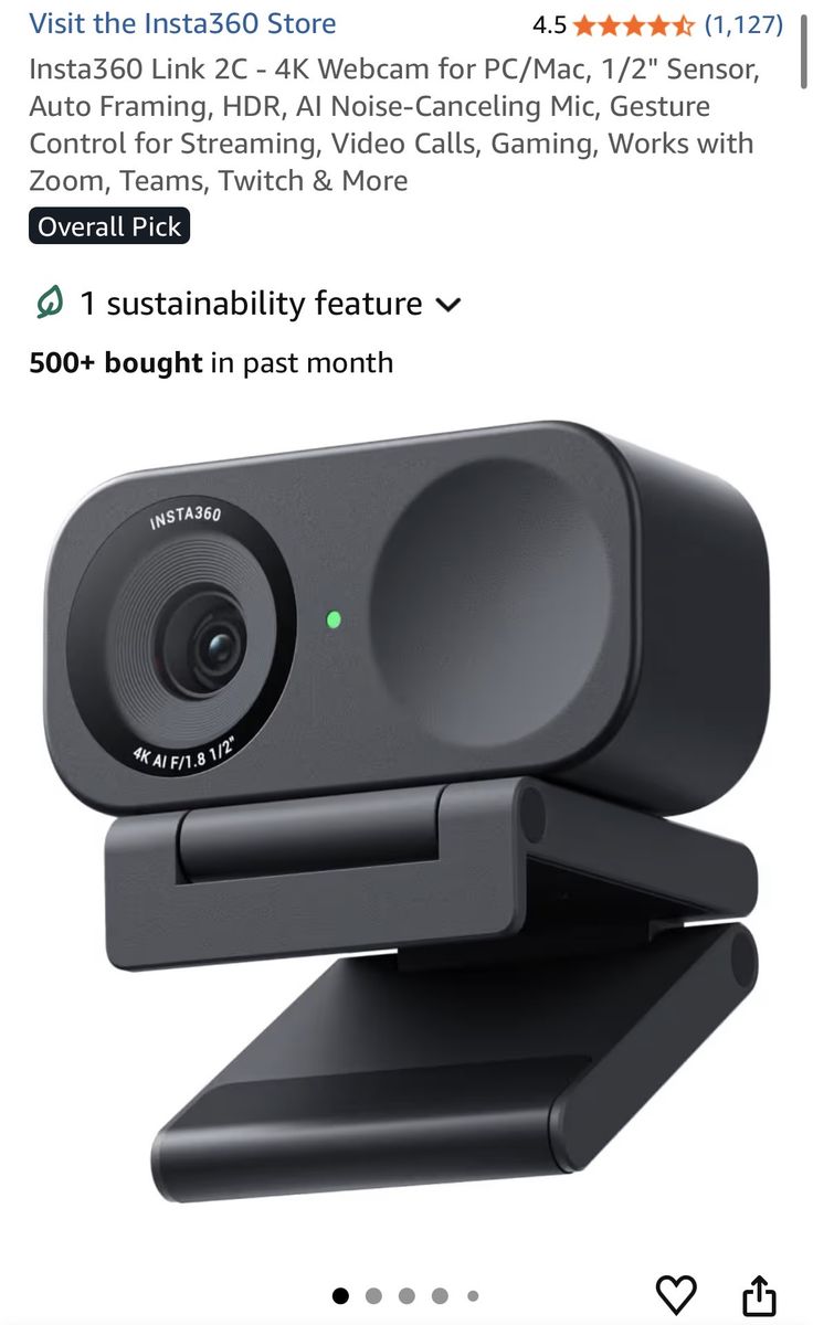Insta360 Link 2C The Al-powered 4K webcam