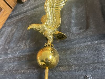 Golden Eagle Flagpole Topper with Ball Ornament