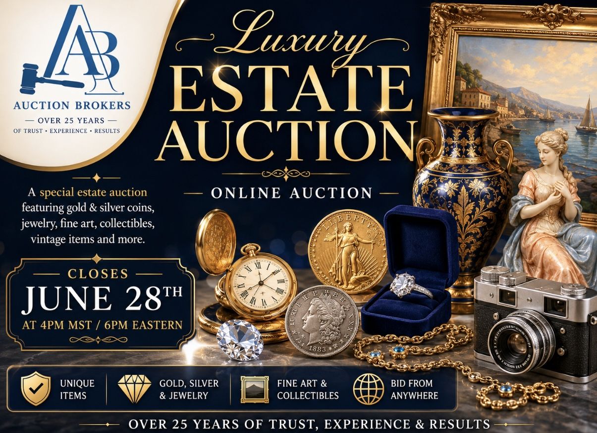 LUXURY ESTATE AUCTION! Gold & Silver Coins, Vintage, Jewelry, Collectibles ENDS 6-28