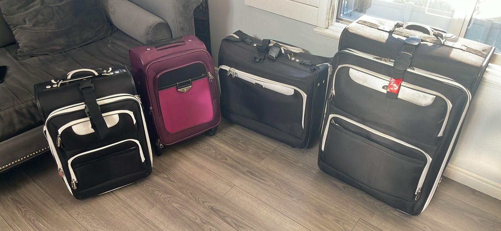 Assorted Travel Luggage Set - Rolling Suitcases & Garment Bags