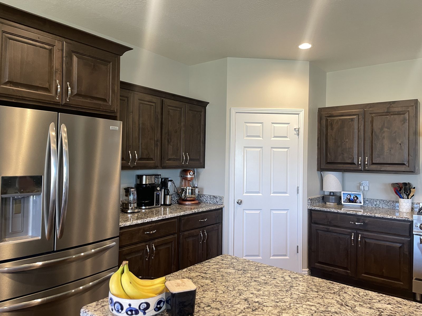 Kitchen cabinets and island with microwave for sale