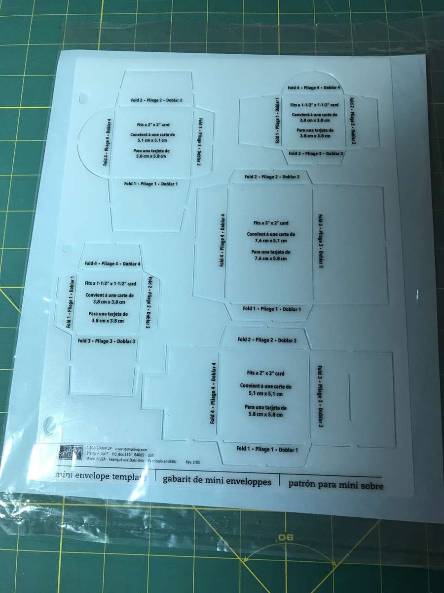 Stampin Up and PC Coluzzle Mini Envelope Templates, Large Square, +