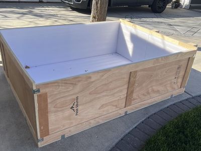 Sturdy wooden box with cover