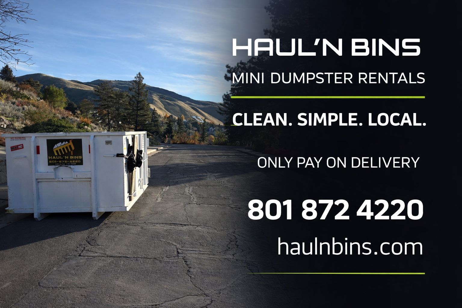 Mini Dumpster Rental -Pay On Delivery