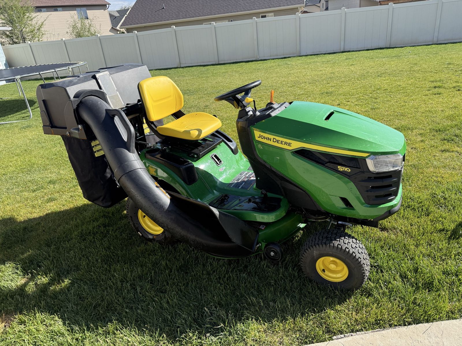 (New) John Deere S110 Riding Lawnmower w/ Bagger