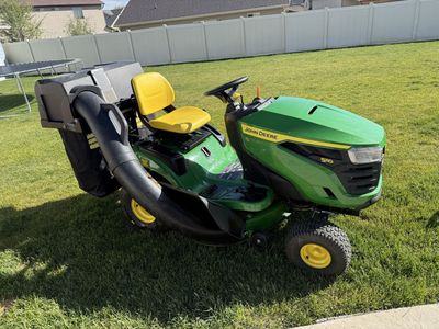 (New) John Deere S110 Riding Lawnmower w/ Bagger