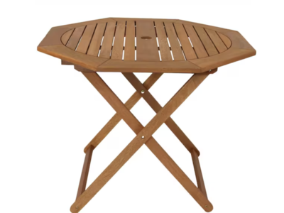New in box, 36" Meranti Teak Oil Octagon Wood Outdoor Folding Patio Table