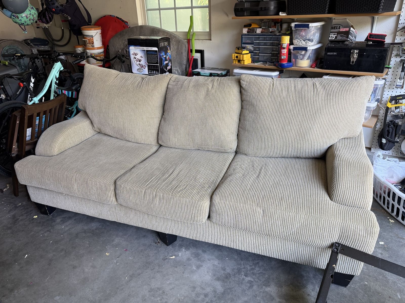 Cozy Neutral 3-Seater Couch – Solid & Super Comfortable! $75 OBO