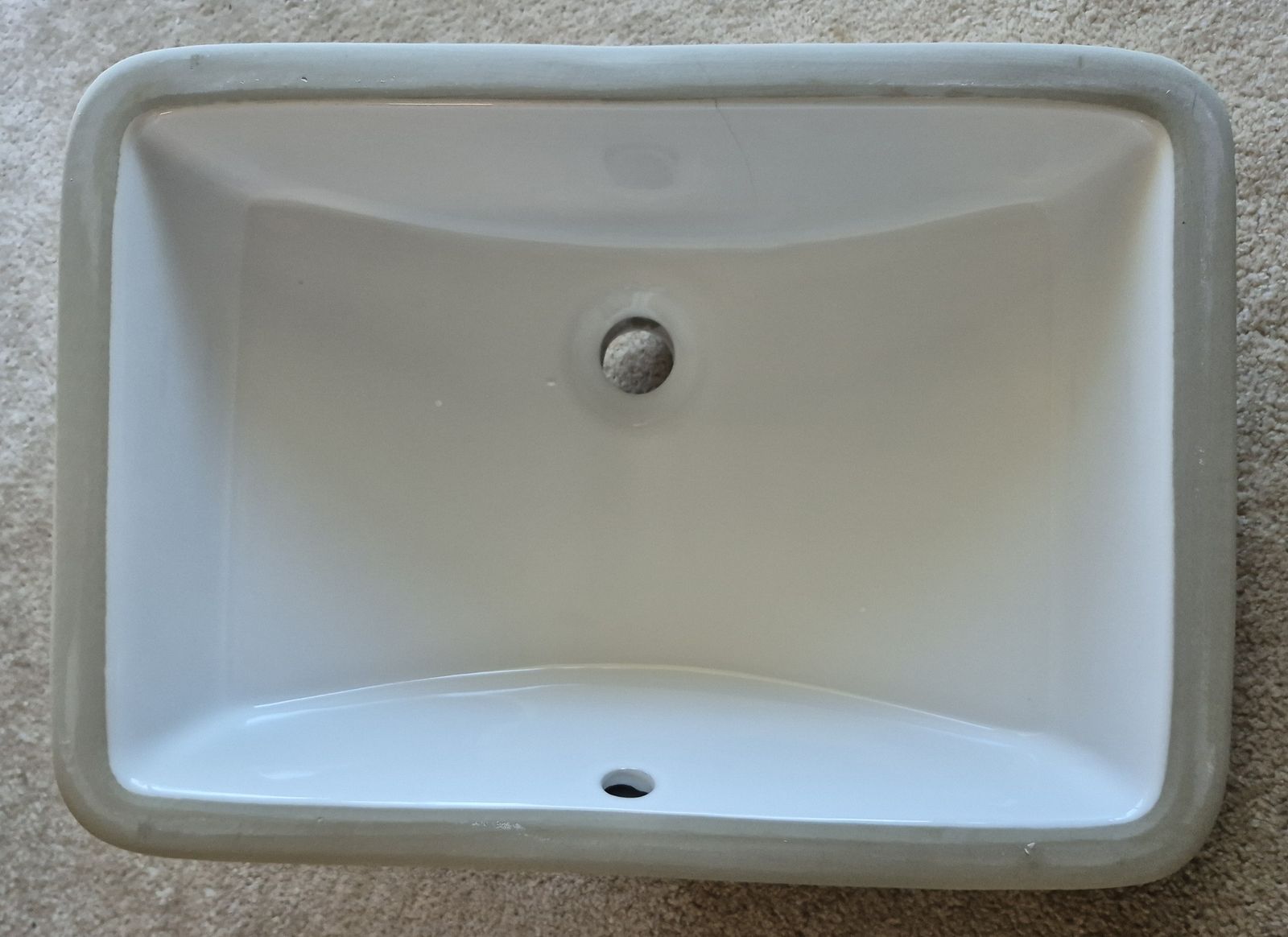 Porcelain Lavatory Sink Basin for Restroom / Kitchen, Model No. U1913W, 18.5" x 12.5"