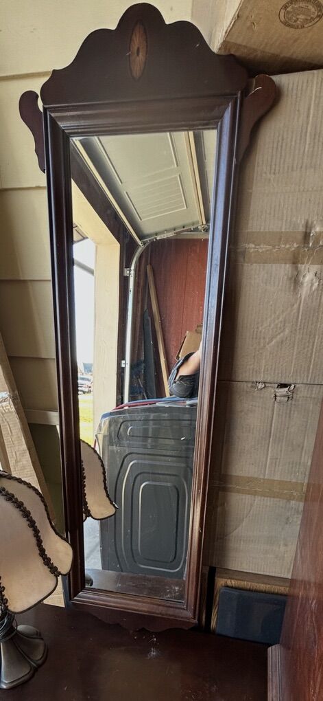 Vintage Classic Wood Wall Mirror 43x16
