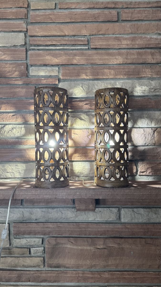 Two Table Lamps - Ceramic  (Tropical / Boho)