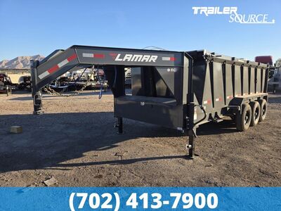 7x16 Lamar DT Gooseneck Dump Trailer - 48" Sides - 21K GVWR - 7G Floor, Telescopic