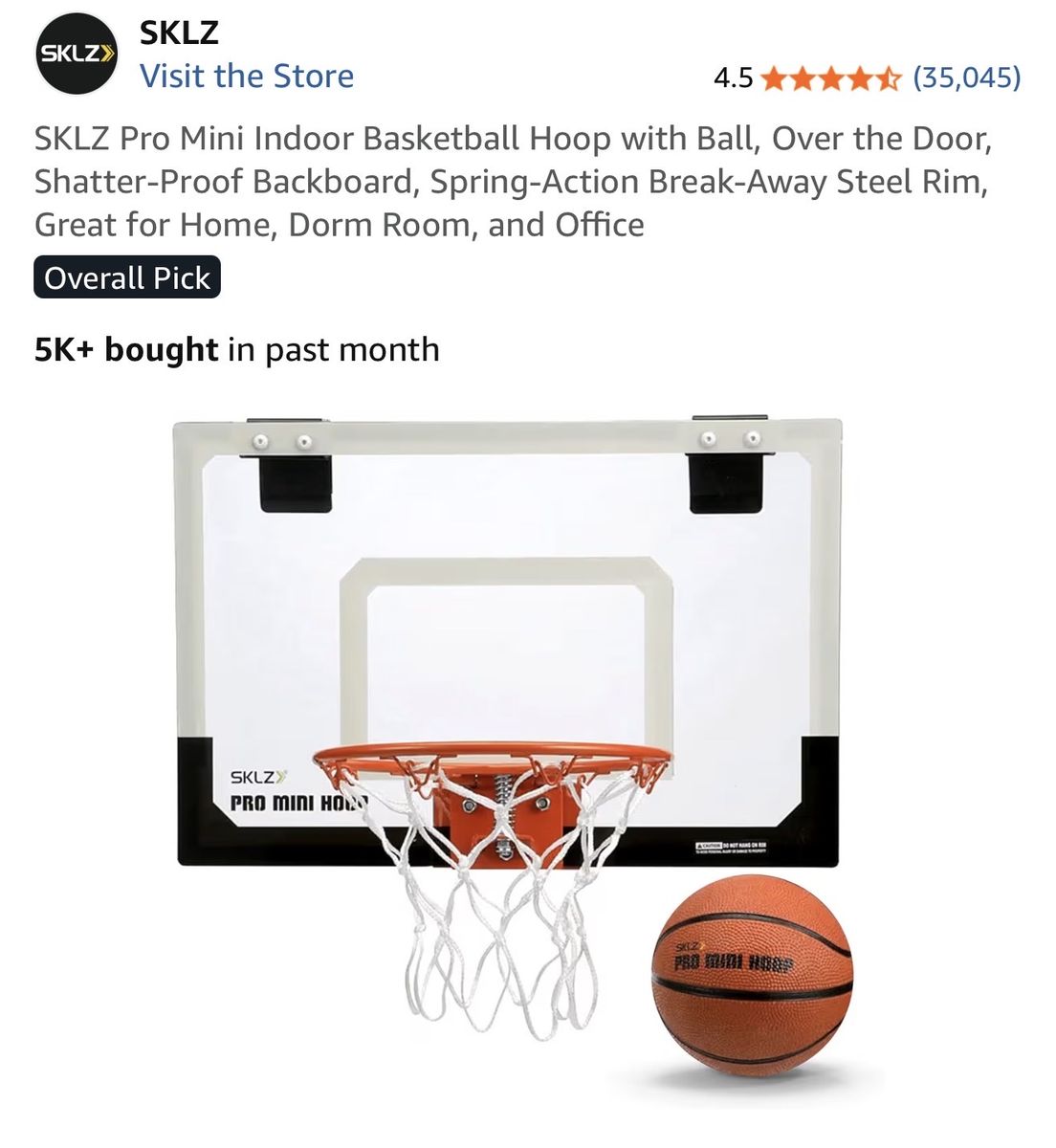 Brand New Mini Basketball Hoop Over Door