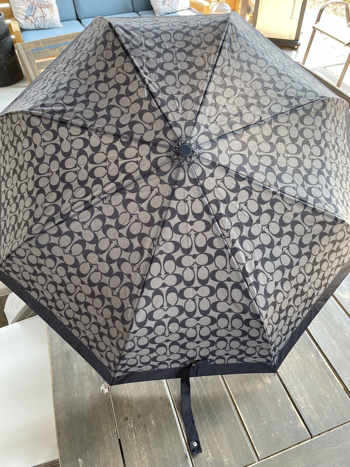Coach Signature Umbrella Black