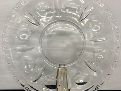 Vintage Colony Classique Pressed Glass 14” Serving Platter Round Torte Plate
