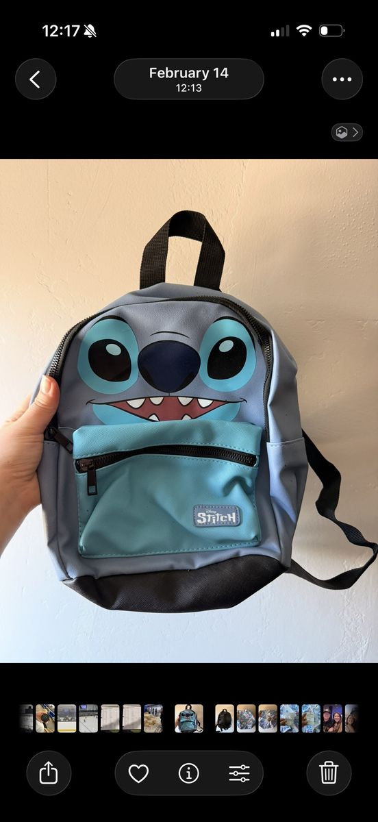 Disney Lilo & Stitch Mini Backpack Blue Character Bag for Kids/Adults - NWT
