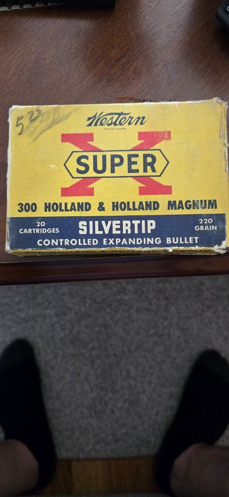 Vintage Western Super-X .300 Holland & Holland Magnum Silvertip 220 Grain Ammo Box Live