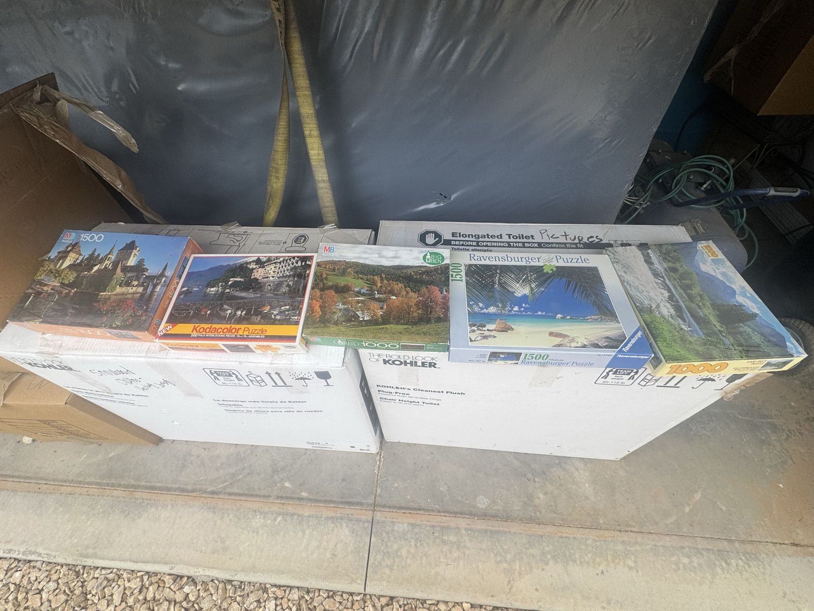 Assorted Jigsaw Puzzles - MB, Kodacolor, Ravensburger 500-1500 Pieces - Scenic Landscapes Lot