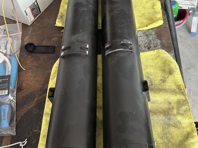 Rinehart Racing Black DBX 4.5” Exhaust Pipes Slip-Ons Mufflers for Indian bagger Motorcycles
