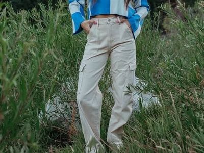 High-Rise Cargo Pants Size 26 Off-White