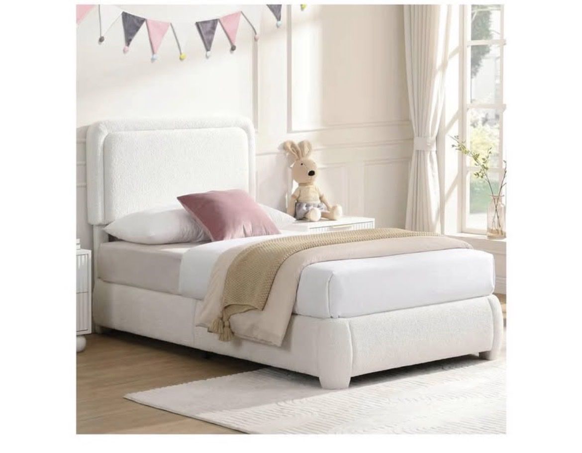 Twin upholstered bedframe