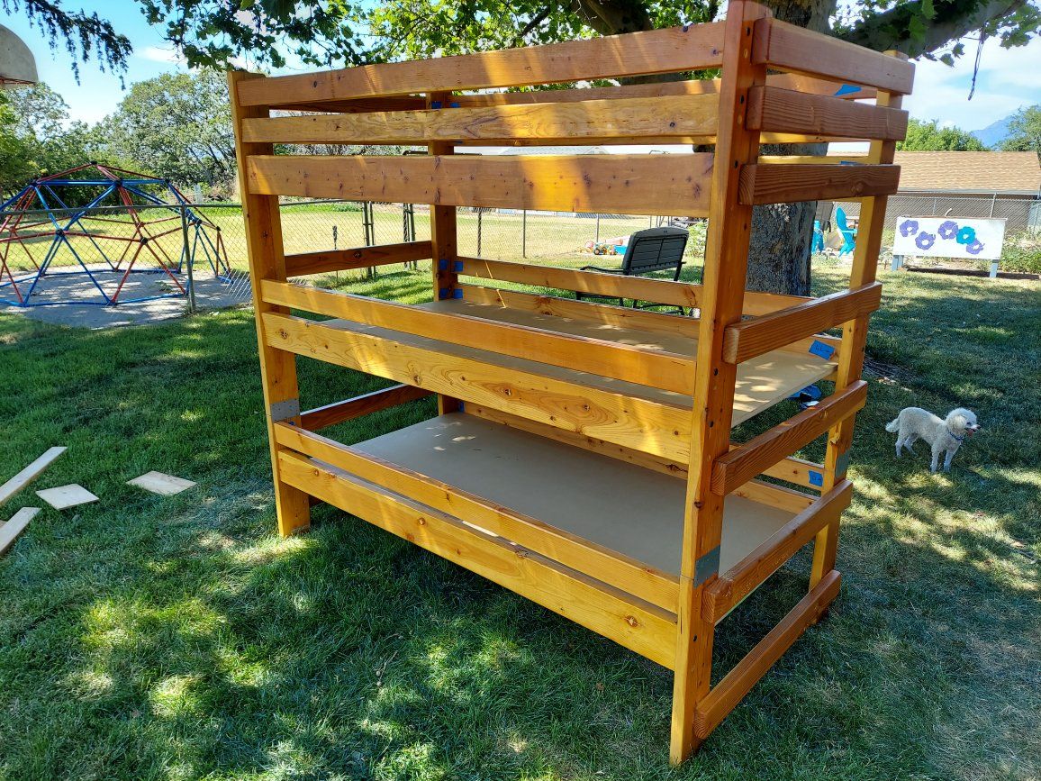 Solid Wood Triple Bunk Bed Frame - Sturdy