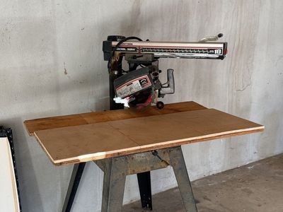 Vintage Craftsman 10-Inch Radial Arm Saw with Metal Stand