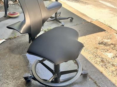 Hag Capisco Norway Ergonomic Office Chair Saddle Adjustable Black w/ swirls
