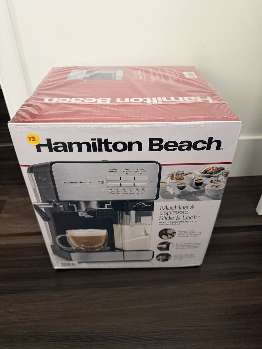 Hamilton Beach Slide & Lock Espresso Machine & Coffee Maker with Milk Frother