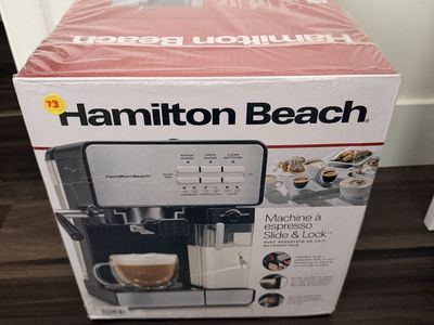 Hamilton Beach Slide & Lock Espresso Machine & Coffee Maker with Milk Frother
