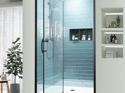New! 38-42in x 71in GroGro Pivot Glass Shower Door