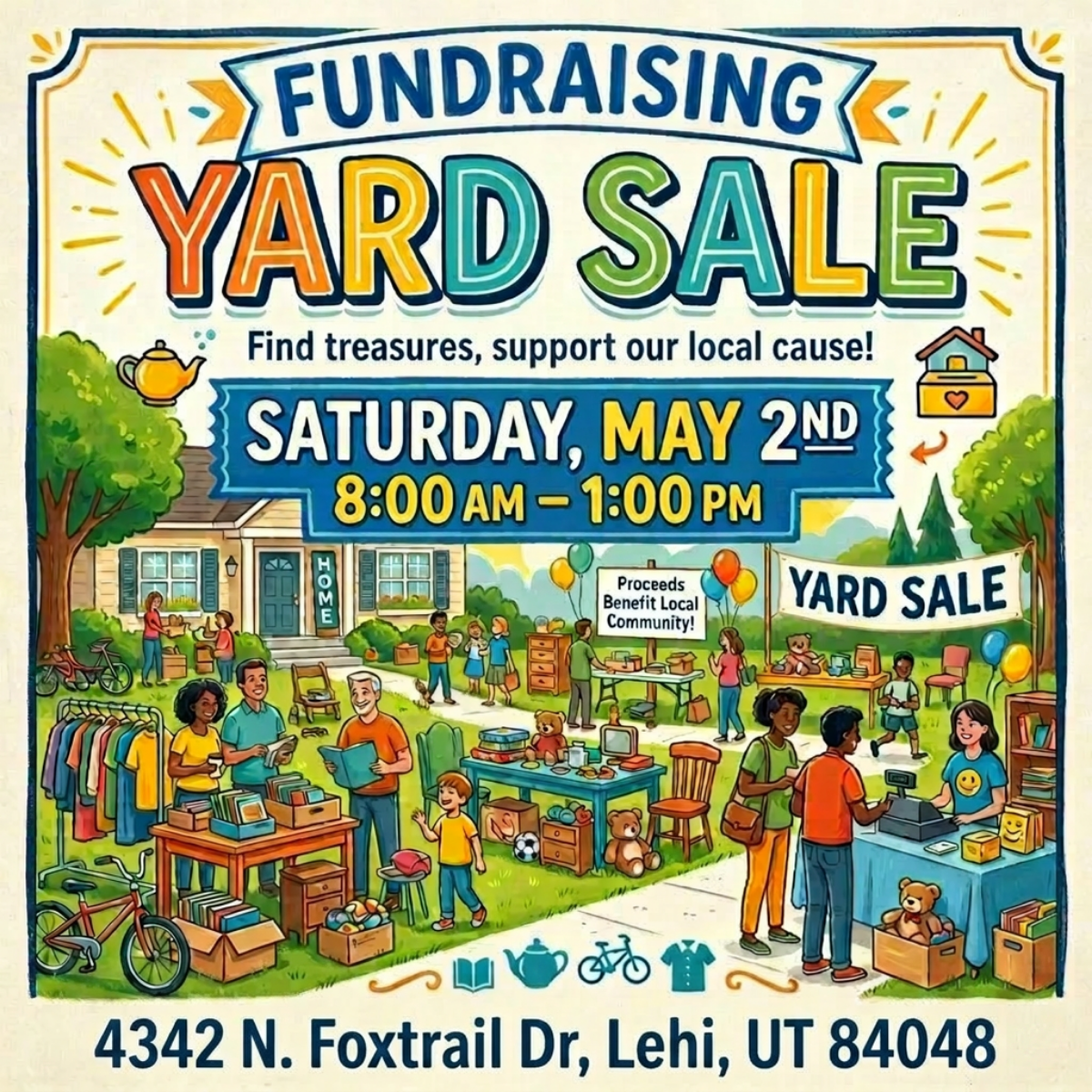 HUGE YARD SALE & BAKE SALE - LEHI - MULTIPLE FAMILIES!!