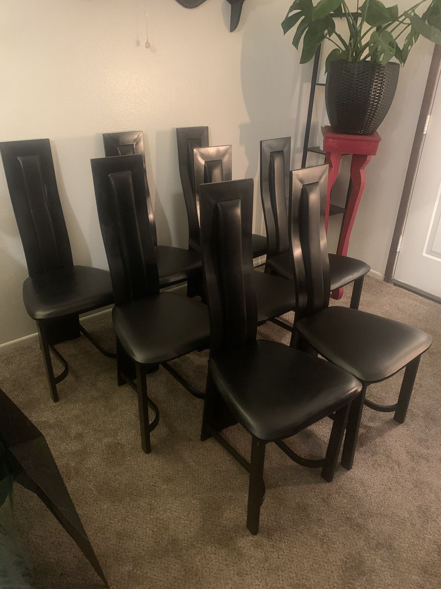 RARE FIND!! 8 VINTAGE ITALIAN HIGH BACK CHAIRS