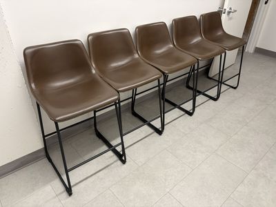 Living Spaces Cobbler Brown Faux Leather 30" Barstool x5